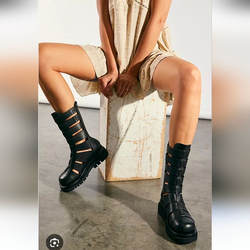 Jeffrey Campbell Black Combat Boots